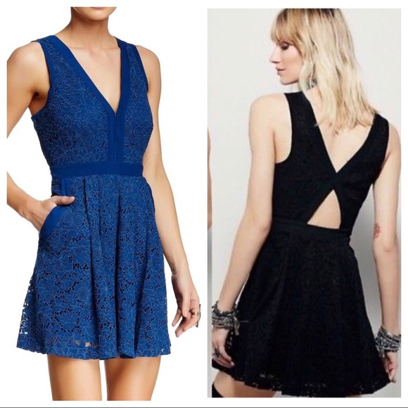 Burgundy lace Free People party dress, cutout back - Picture 8 of 8